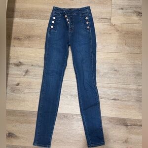 Stylish Blue High-Waisted Women Jeans - JBRAND